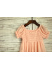 Peach Wrinkled Chiffon Lovely Flower Girl Dress